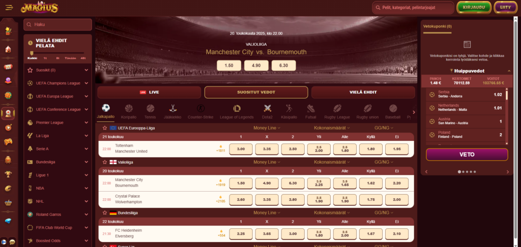 Magius Casino vedonlyönti