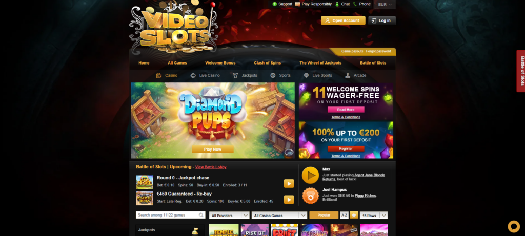 Videoslots bonus