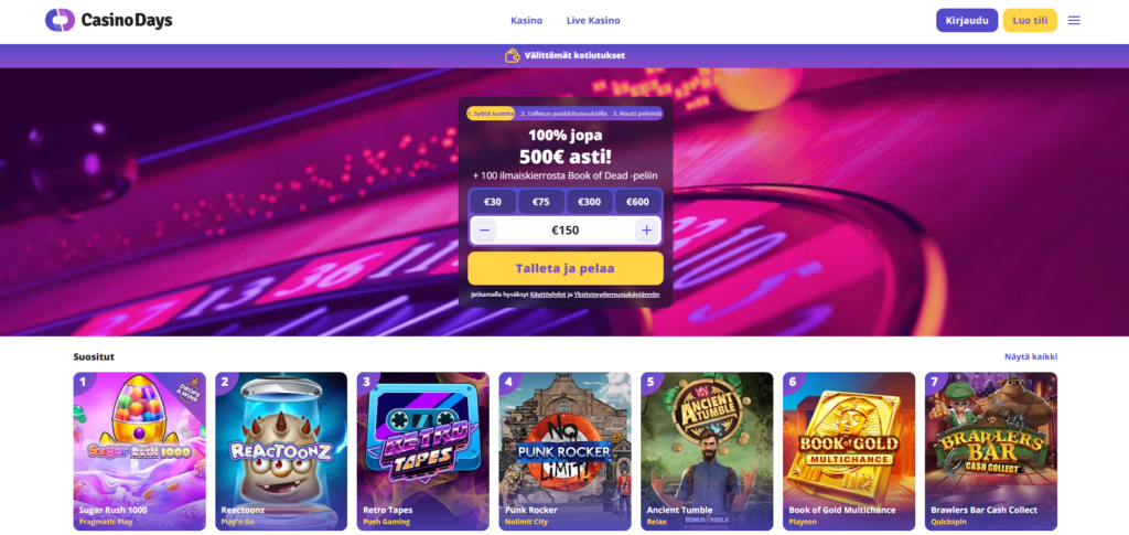 CasinoDays kokemuksia