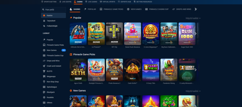 PinBet Malta Ltd kasinot