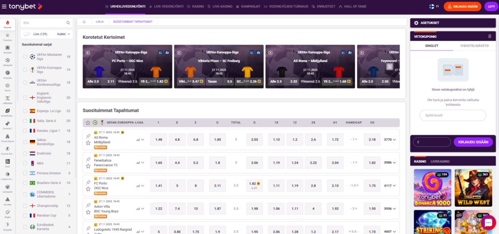 TonyBet OÜ vedonlyönti