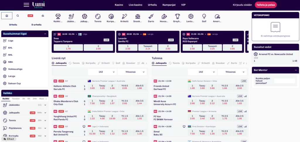 Lumi Casino vedonlyönti