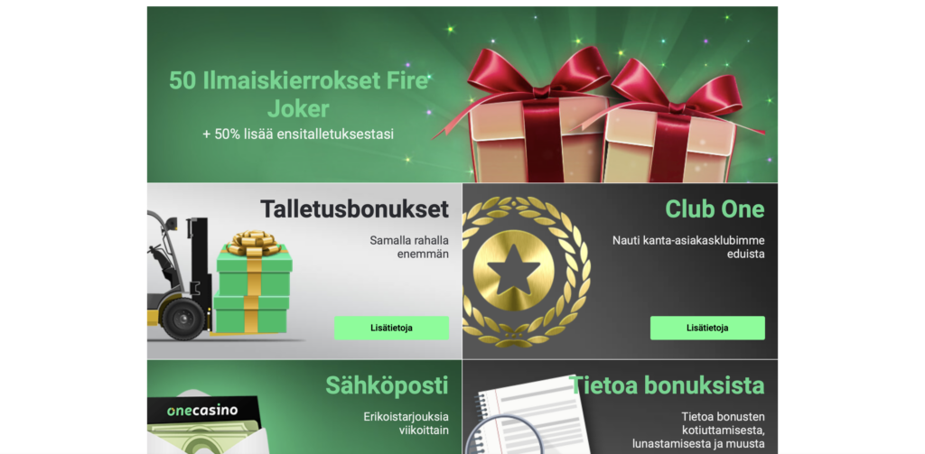 One Casino bonus